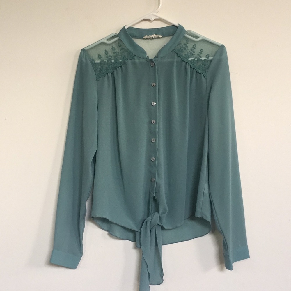 Sheer pastel blue blouse